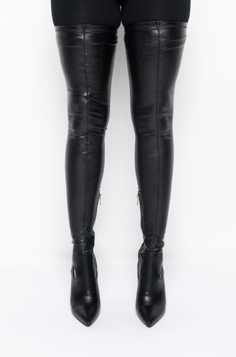 Detail View **slim Fit** Azalea Wang First To Say Goodbye Fitted Thigh High Stiletto Boot