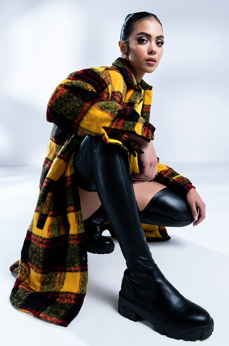 Extra View **slim Fit** Azalea Wang Late Nights Fitted Over The Knee Flatform Boot
