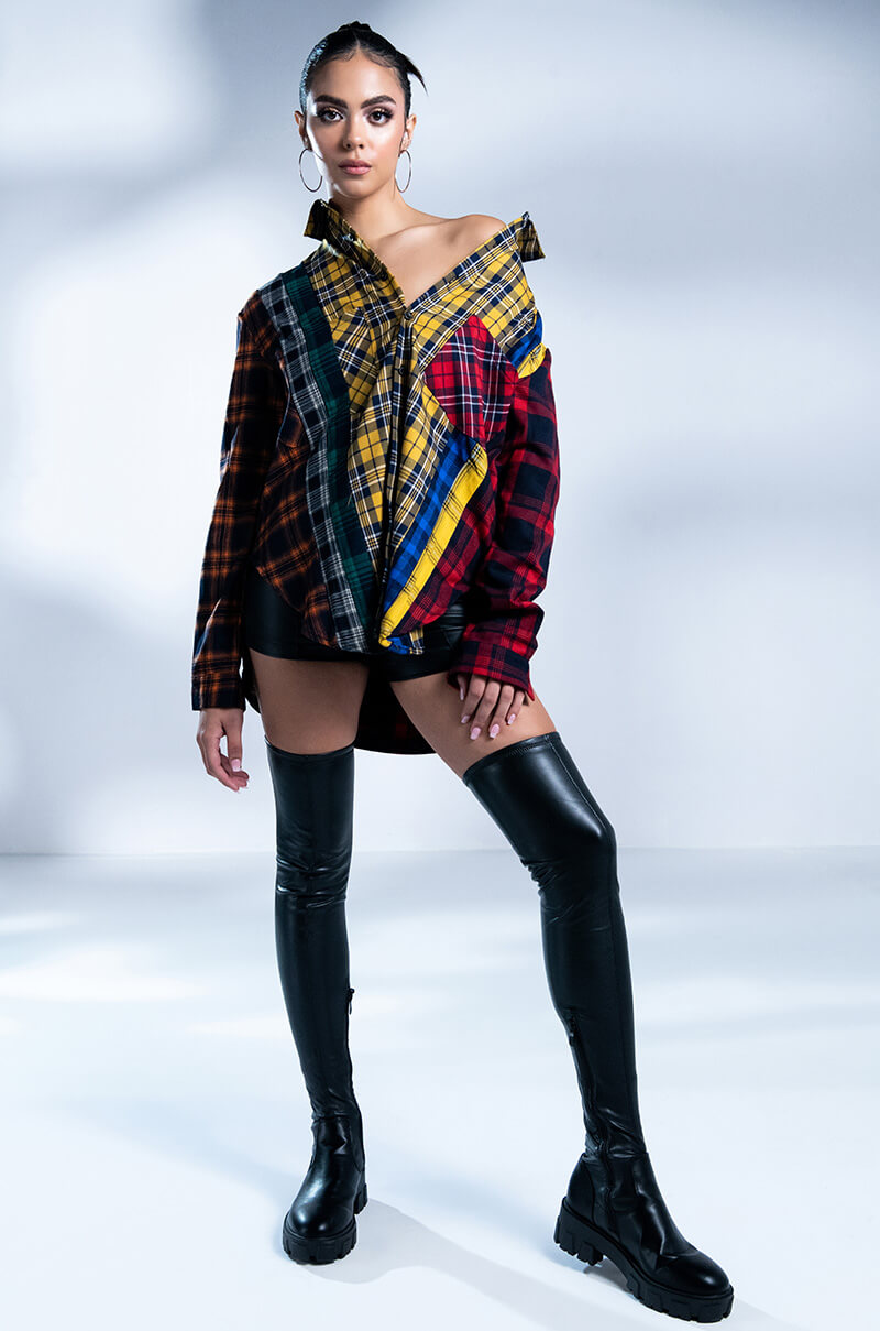 Extra View **slim Fit** Azalea Wang Late Nights Fitted Over The Knee Flatform Boot