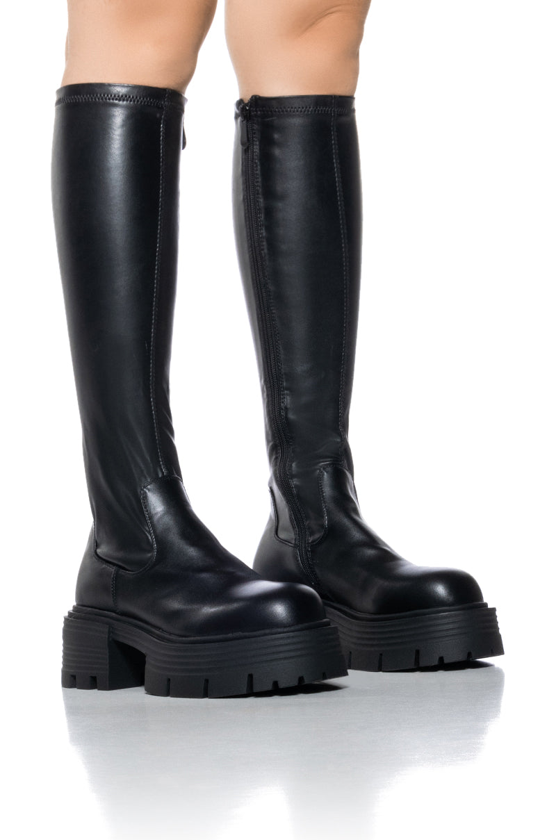 SLIM FIT AZALEA WANG LYNX BOOT WITH 4 WAY STRETCH IN BLACK view 0