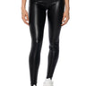 Front View Slim Thicc Faux Leather Leggings With 4 Way Stretch