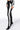 Front View Slim Thicc Faux Leather Leggings With Stripe With Four Way Stretch