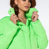 Front View Slime Time Crop Puffer