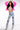 Back View Smiley Faces Rhinestone High Rise Straight Leg Jeans