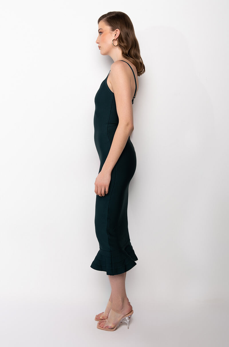 Back View Smooth Moves Bandage Midi Dress