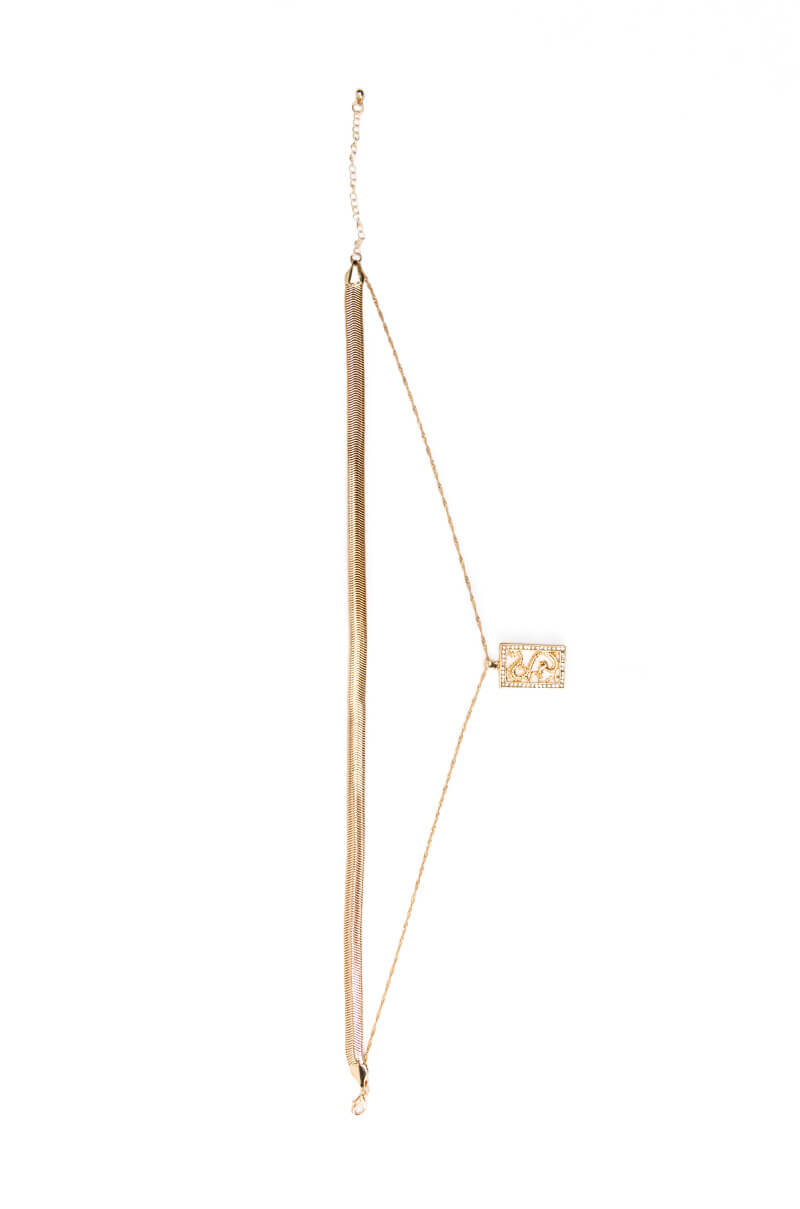 Side View Snake Charmed Pendant Necklace 1