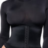 Front View Snatched Corset Long Sleeve Bodysuit