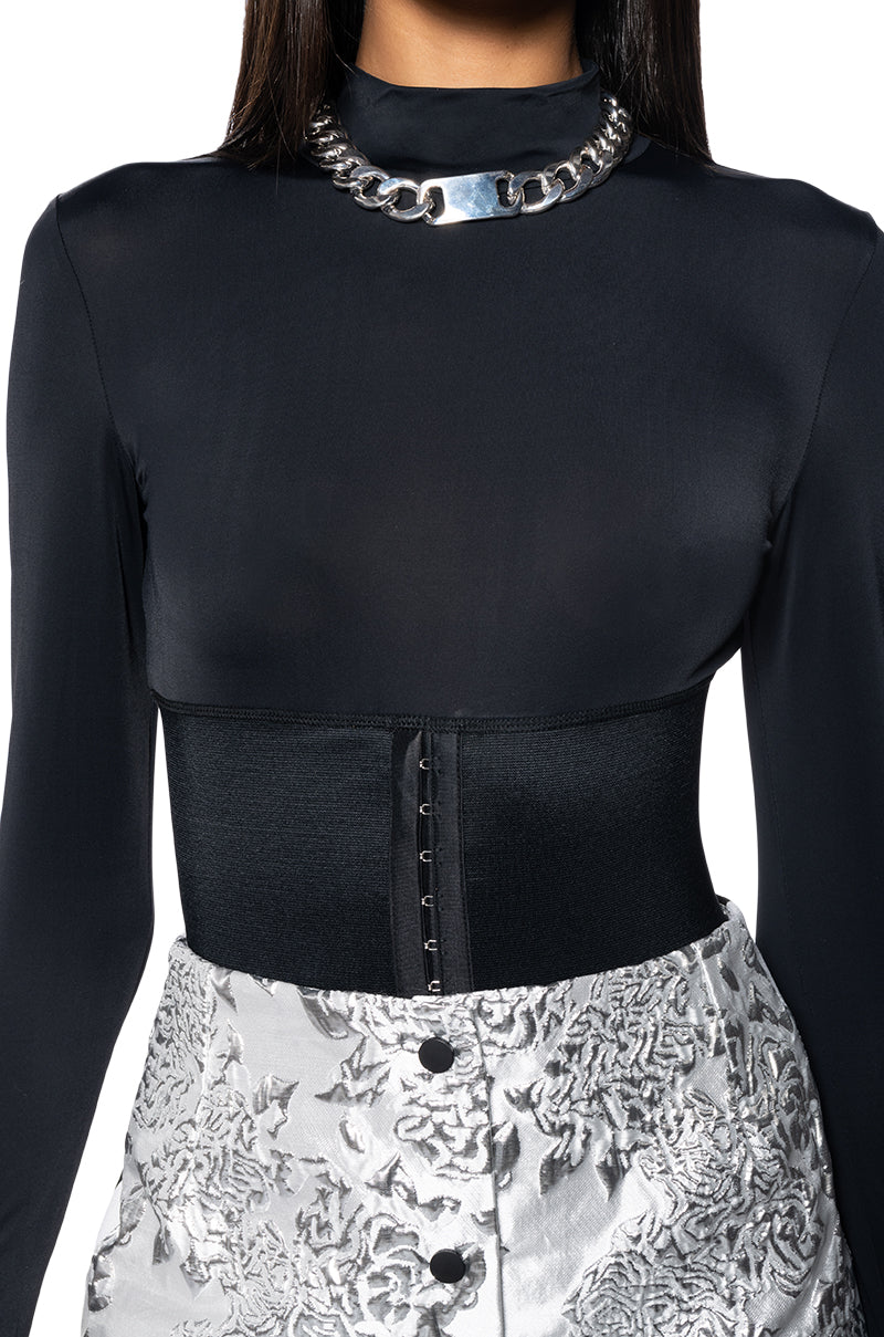 Extra View Snatched Corset Long Sleeve Bodysuit