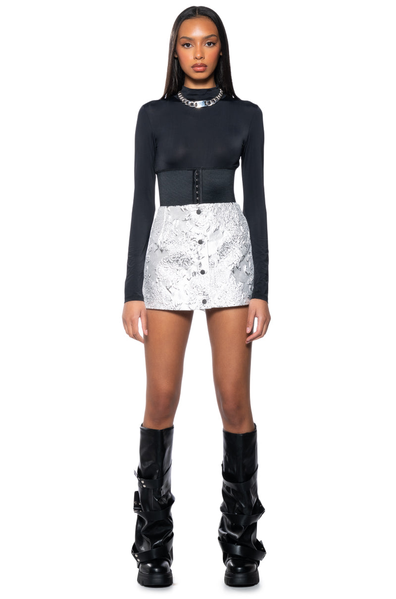 Extra View Snatched Corset Long Sleeve Bodysuit