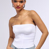 Front View Snatched Corset Strapless Bodysuit In White