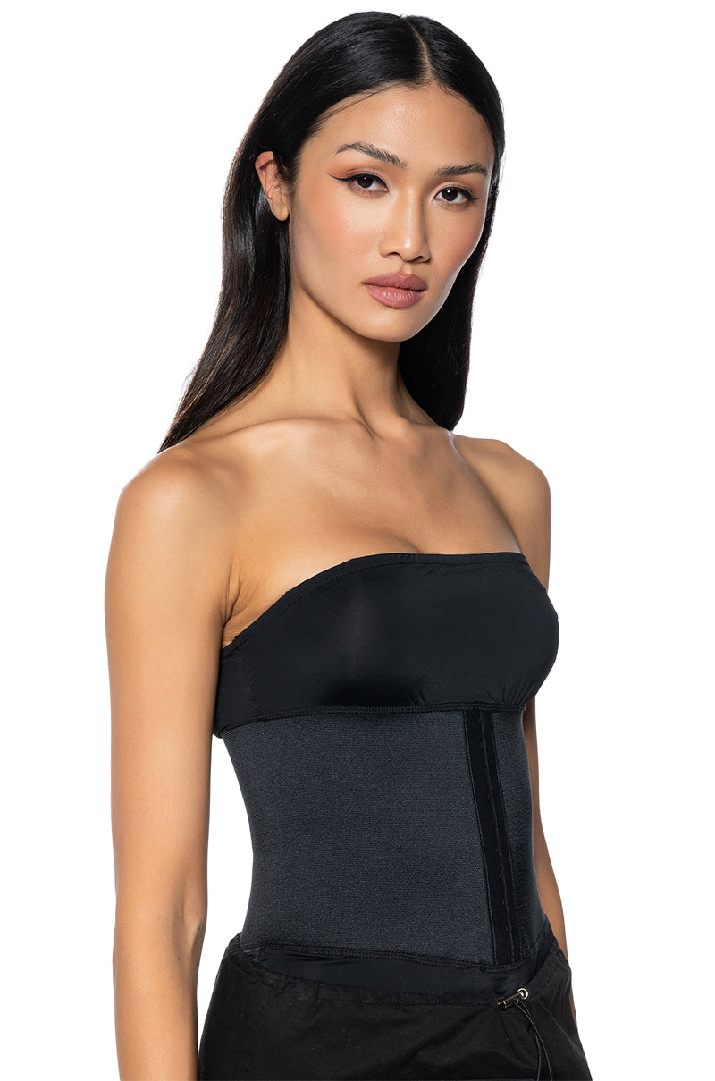 Side View Snatched Corset Strapless Bodysuit
