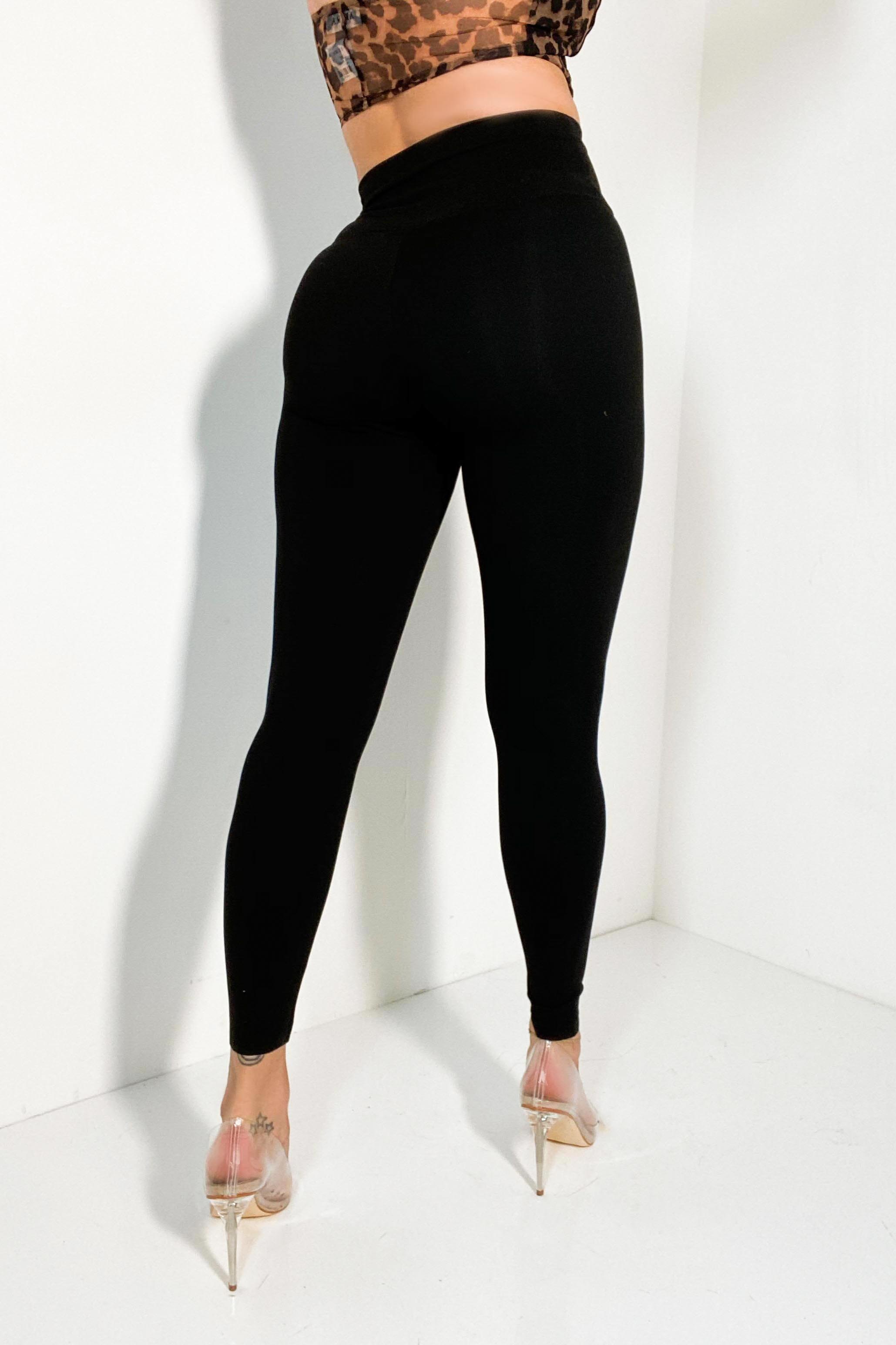 Back View Snatched High Rise Softest Strechiest Leggings in Black