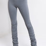 Front View Snatched Stacked High Rise Legging in Grey