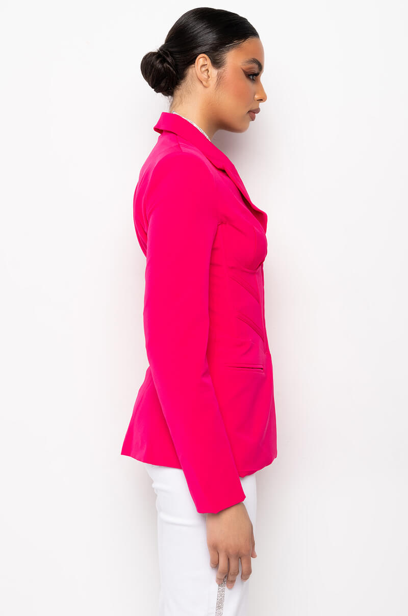 Back View Snatched Waist Cute Face Corset Blazer