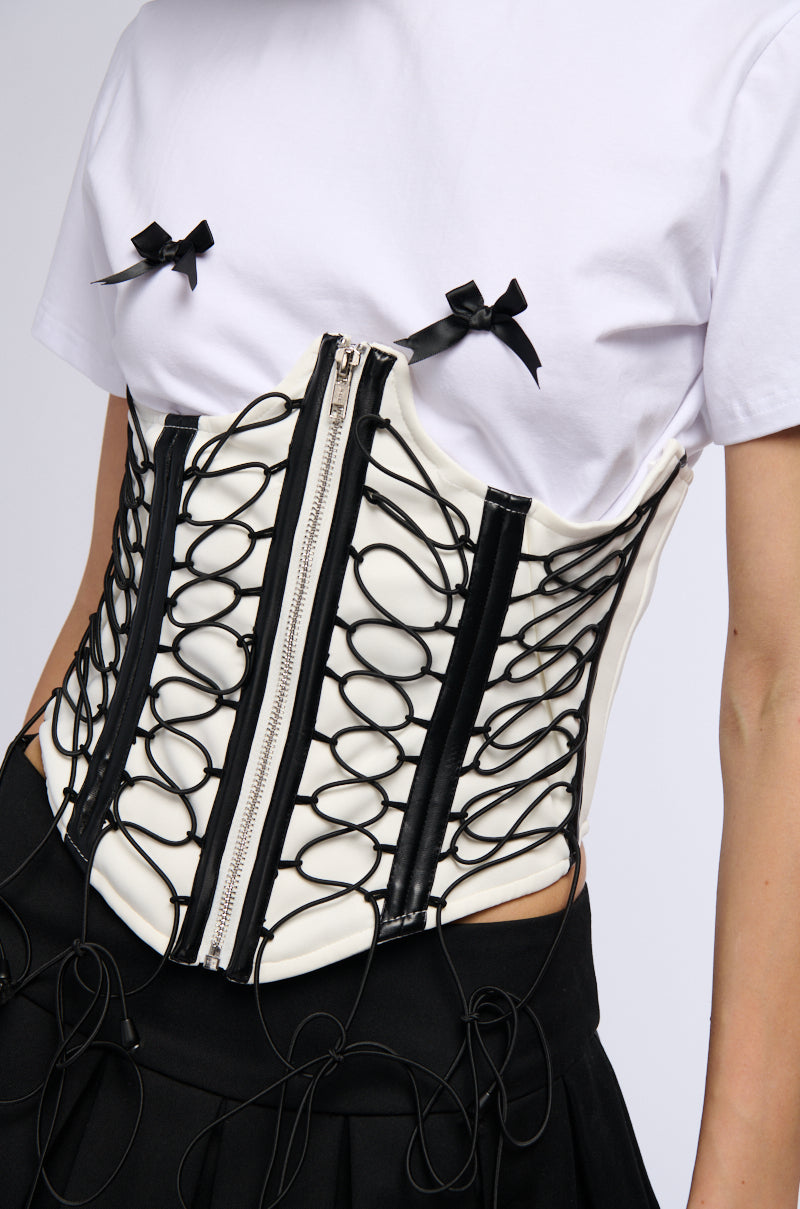 Front View Sneakerhead Lace Up Corset Belt
