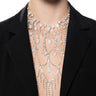 Front View Snowfall Embellished Statement Necklace