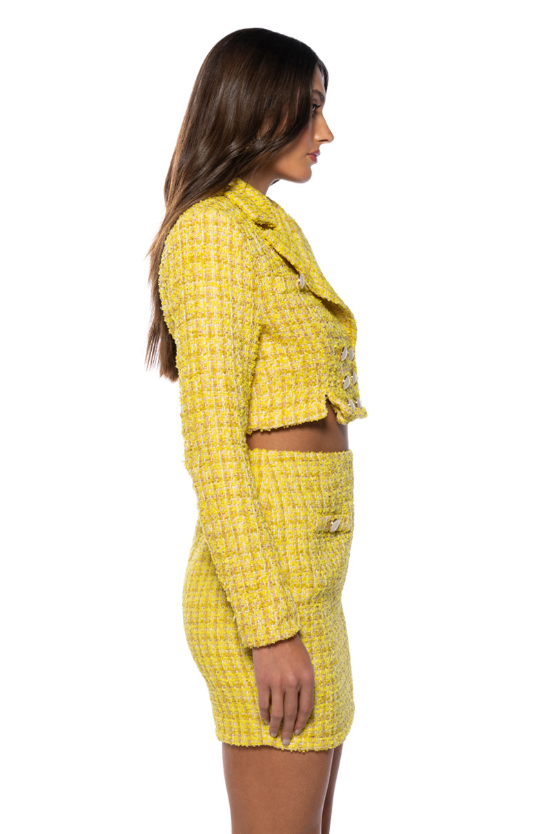 Extra View So Cher Tweed Mini Skirt Set