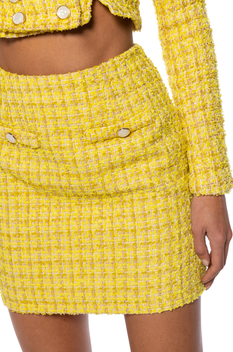 Extra View So Cher Tweed Mini Skirt Set
