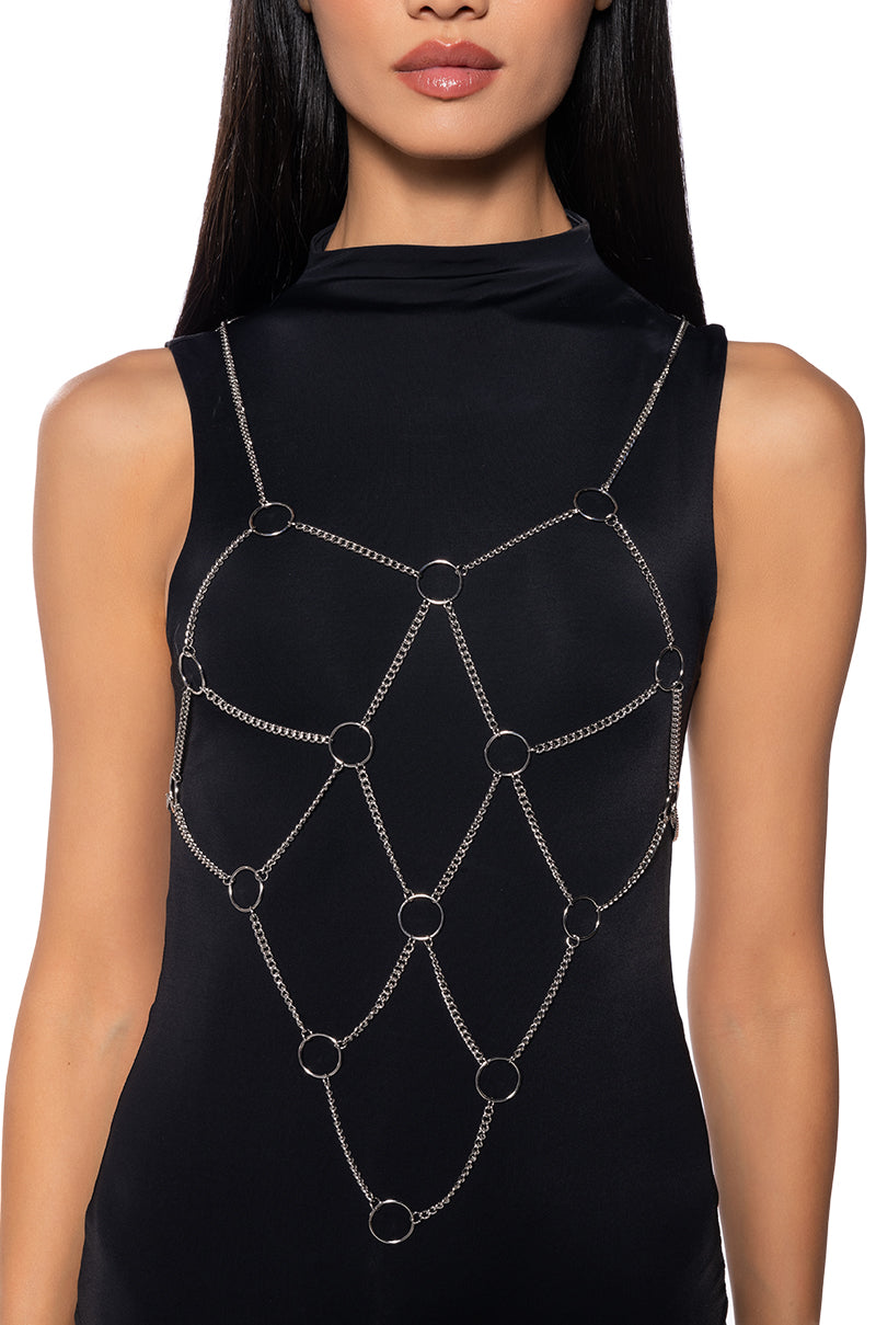 Front View So Fetch Ring Body Chain