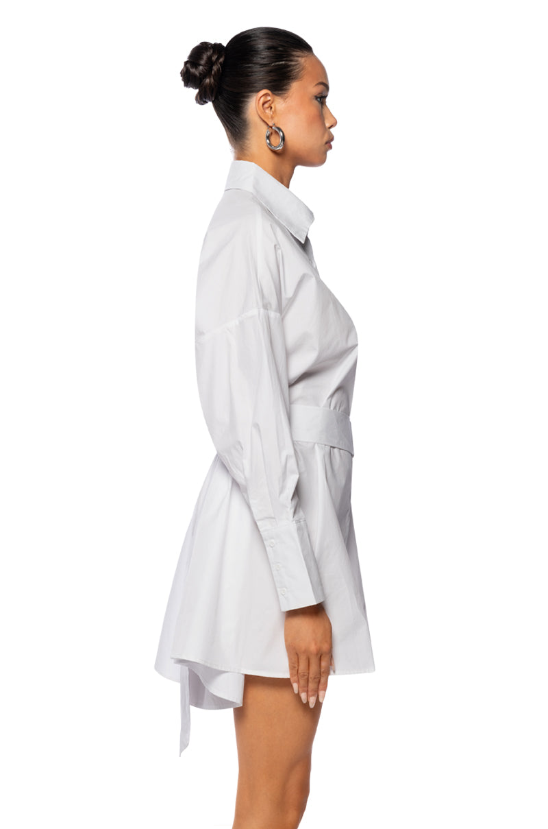 Detail View So Fresh Belted Poplin Mini Dress