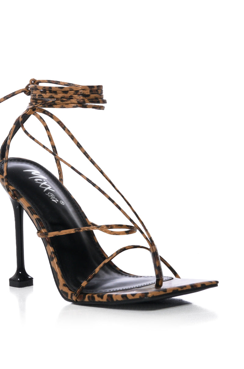 Extra View So Much Style Strappy Stiletto Sandal In Leopard
