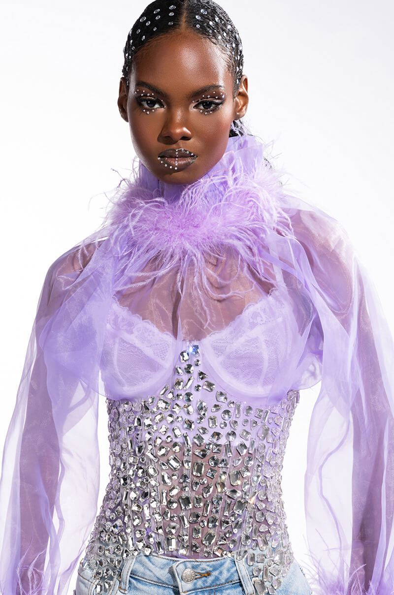 Front View So Unbelievable Rhinestone Clear Corset 4
