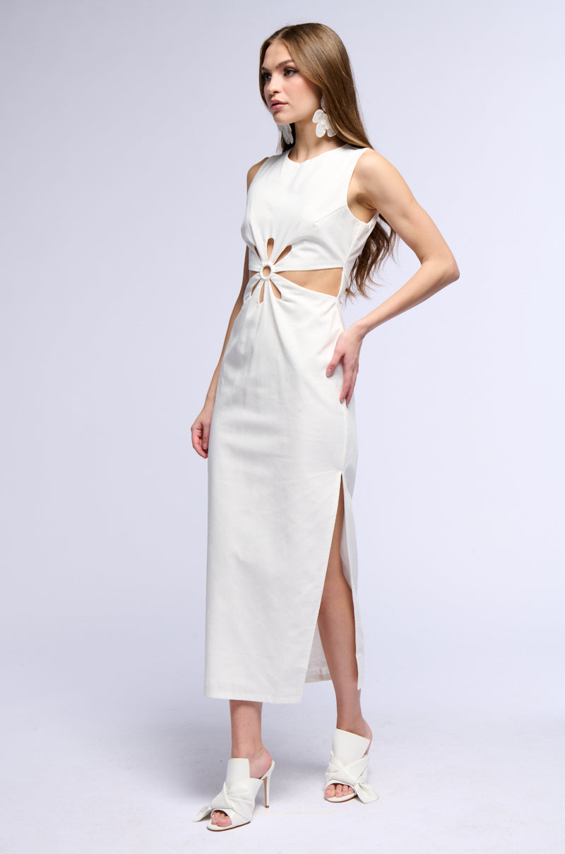 Side View Sofia Linen Maxi Dress