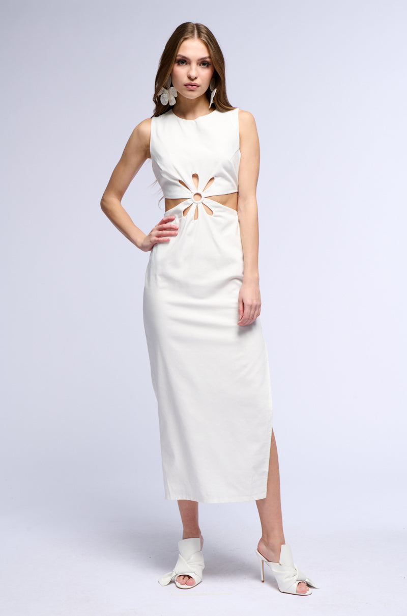 Detail View Sofia Linen Maxi Dress
