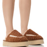 Front View Softener Camel Furry Slipper