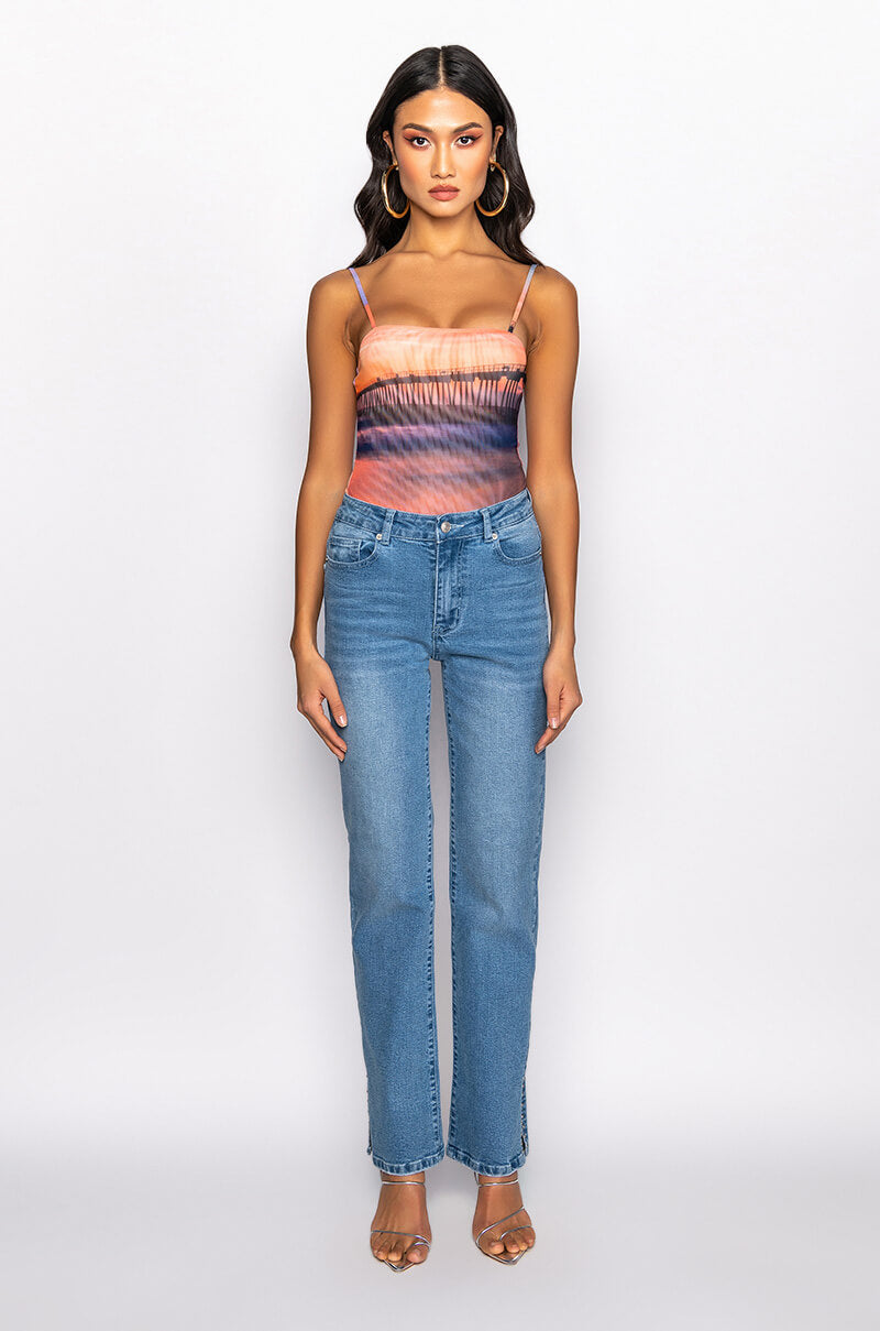 Extra View Sol Square Neck Mesh Bodysuit