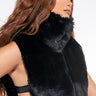 Front View Solange Crop Faux Fur Vest