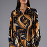 Front View Solaris Printed Button Down Blouse