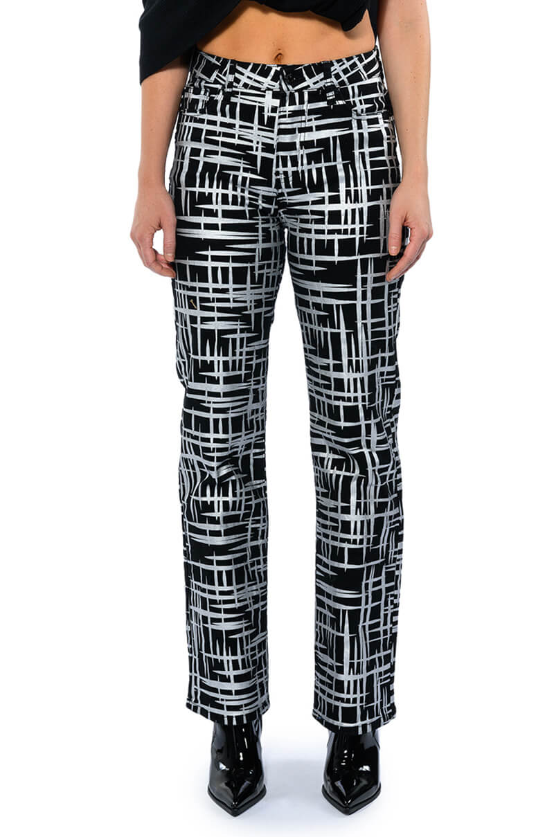Back View Something Different Metallic Detailed Jeans
