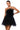 Front View Something Light Tulle Mini Dress In Black