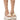 Front View Something Sweet Chunky Platform Lace Up Sandal With Flower Detail In Cream