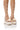Front View Something Sweet Chunky Platform Lace Up Sandal With Flower Detail In Cream