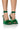 Front View Sorrenti Feather Lace Up Sandal In Green