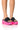 Front View Sour Candy Chunky Slip On Flatform Sandal In Pink