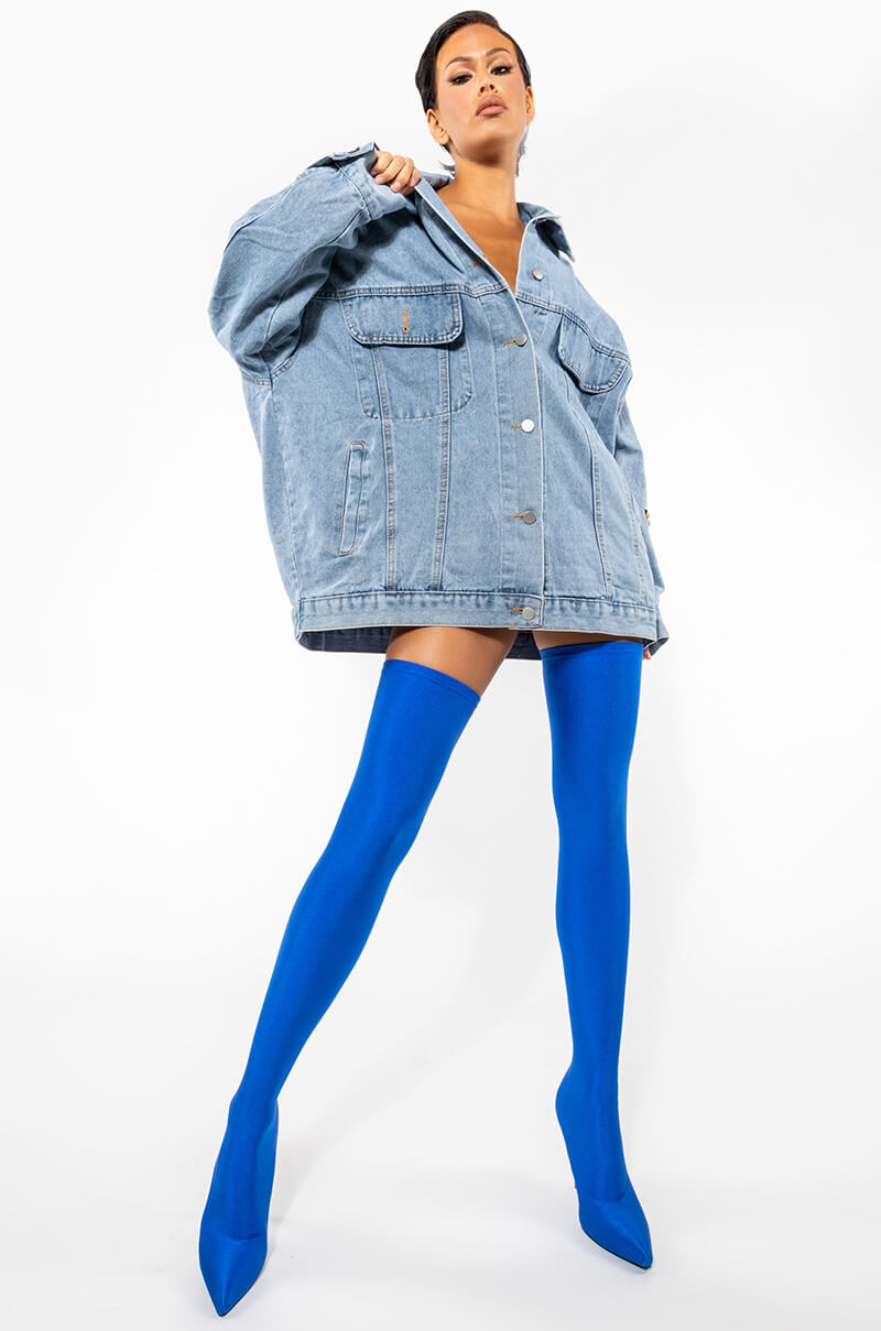Side View Space Cadet Oversized Denim Jacket