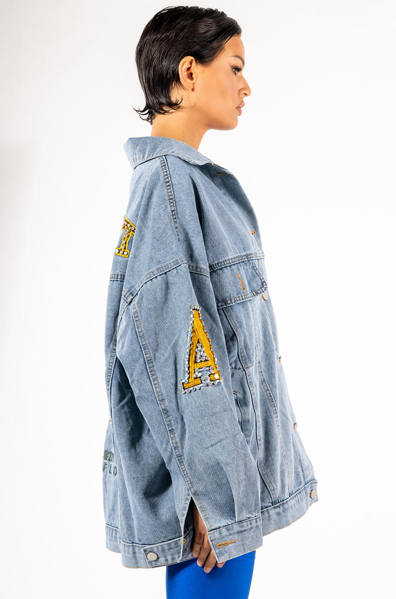 Full View Space Cadet Oversized Denim Jacket