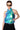 Front View Space Cadet Sleeveless Zip Up Top In Blue Green Metallic