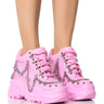 Front View Space Candy Pink Embellished Sneaker