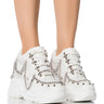 Front View Space Candy White Embellished Sneaker