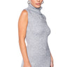 Front View Spark For Life Knit Glitter Mini Dress In Silver