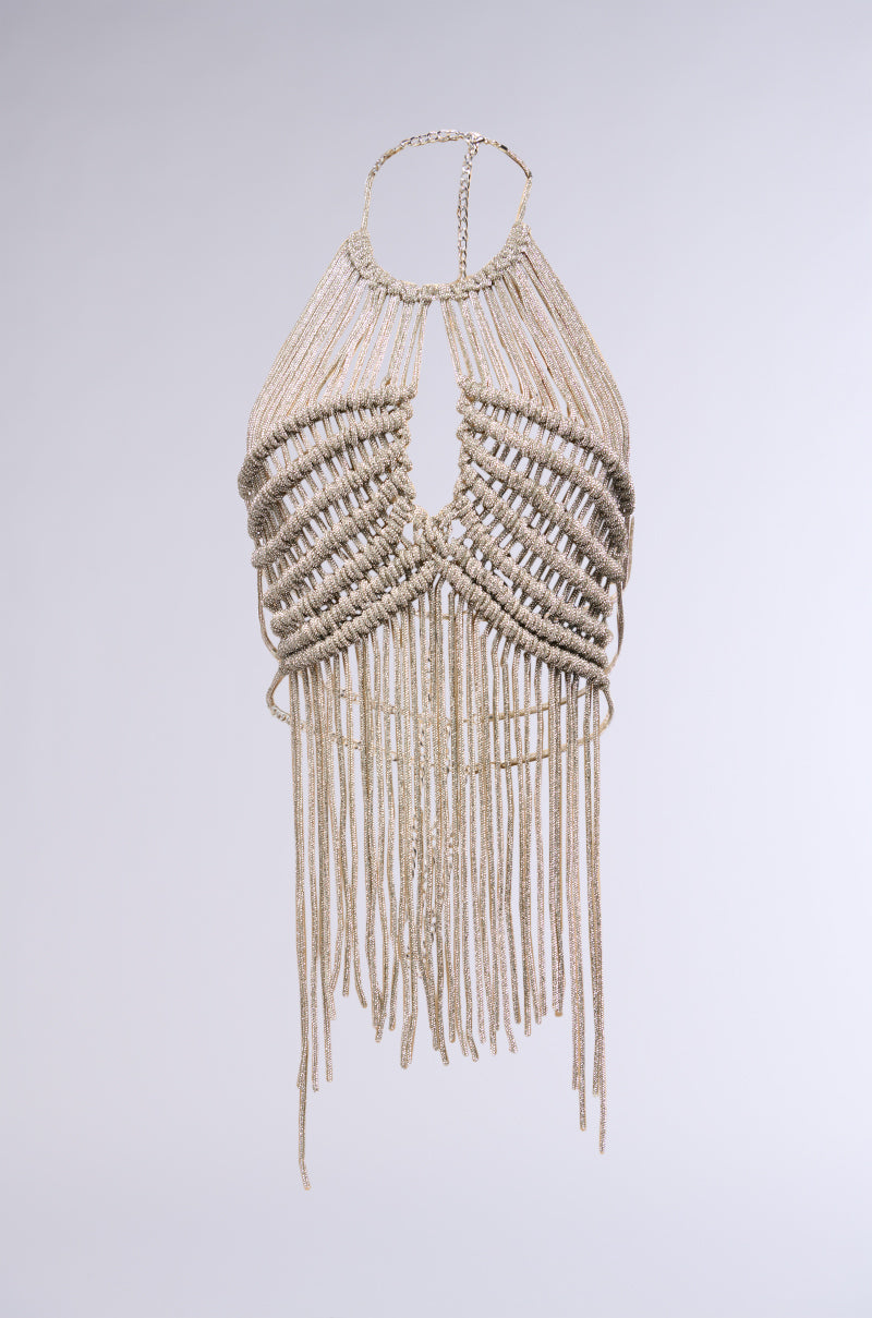 Detail View Sparkle & Shine Embellished Fringe Bra Top 7