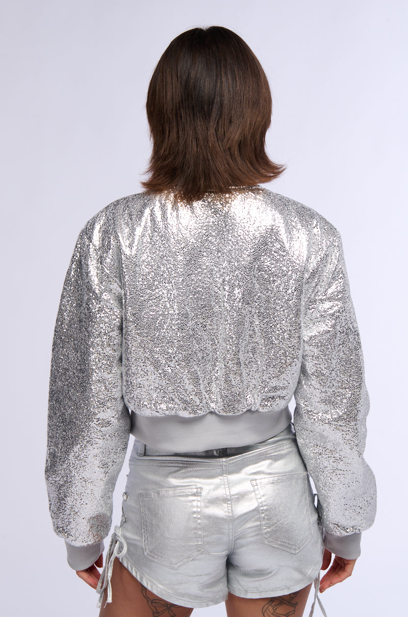 Detail View Special Edition Silver Textured Bomber