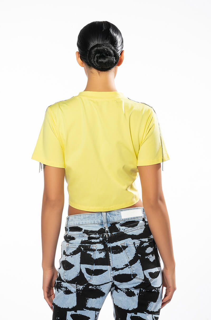 SPEED RACER TIE FRONT CREW NECK CROPPED TSHIRT – AKIRA