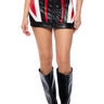 Front View Speed Up Color Blocked Faux Leather Skirt