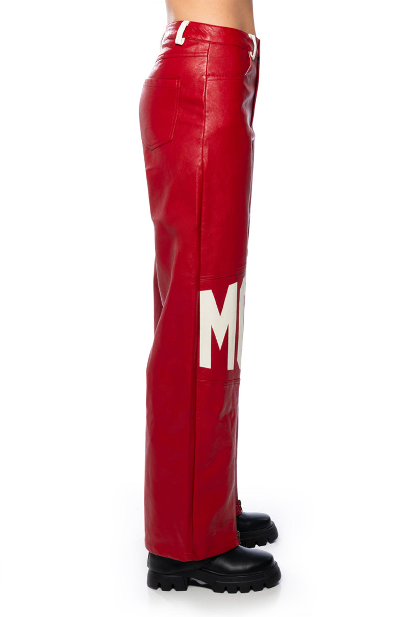 Extra View Speed Up Motor Faux Leather Pant