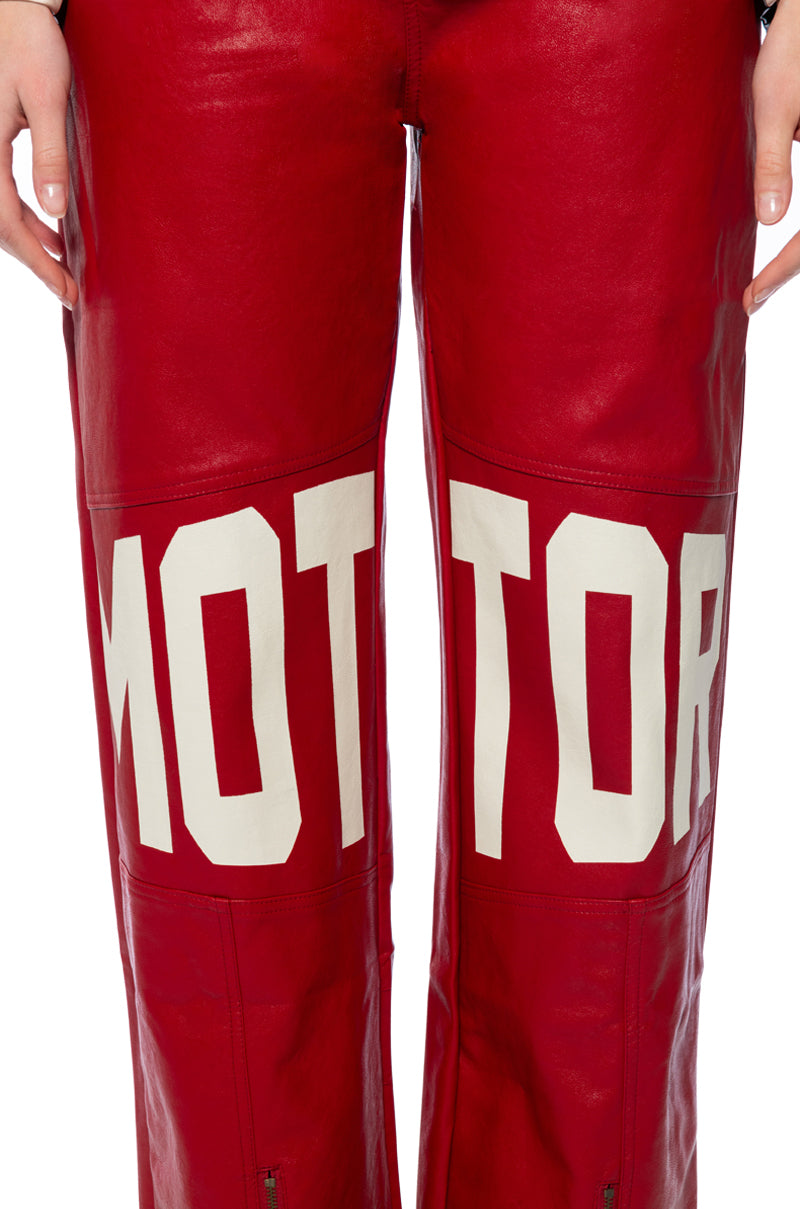 Extra View Speed Up Motor Faux Leather Pant